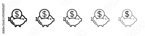 Piggy bank icon filled flat sign concept for web design.