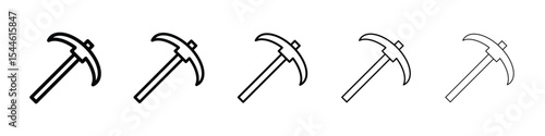 Pickaxe icon filled flat sign concept for web design.