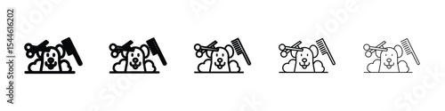 Pet grooming icon filled flat sign concept for web design.