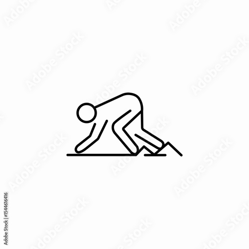 runner starting block icon sign vector