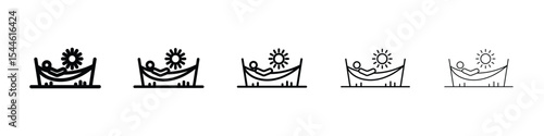 Person in hammock icon filled flat sign concept for web design.