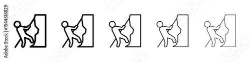 People Climbing icon filled flat sign concept for web design.