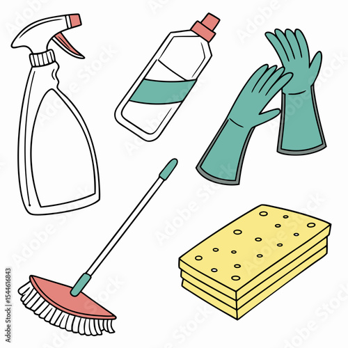 set of cleaning tools