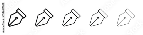 Pen nib icon filled flat sign concept for web design.