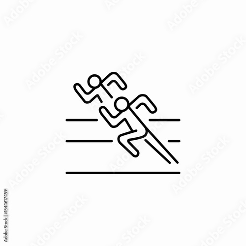 two people racing icon sign vector