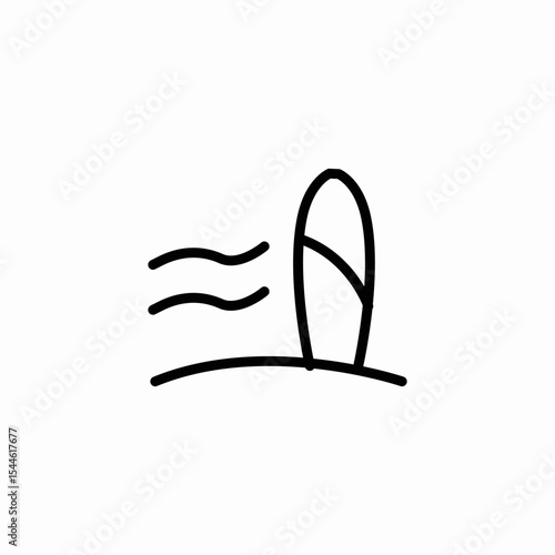 waves and surfboard icon sign vector