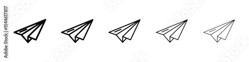 Paper plane icon filled flat sign concept for web design.