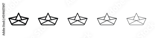 Paper boat icon filled flat sign concept for web design.