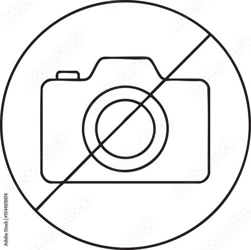 No Photography Allowed A Simple Black and White Symbol Representing Restriction of Camera Use black white