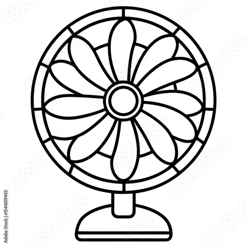 Minimal Table Fan Illustration