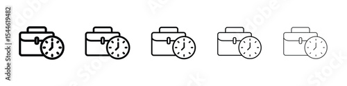 Office time icon filled flat sign concept for web design.
