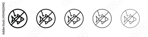 No fishing icon filled flat sign concept for web design.