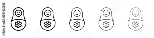 Nesting dolls icon filled flat sign concept for web design.