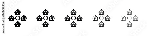 Neighbor icon filled flat sign concept for web design.