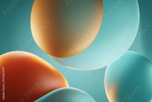 Vibrant Abstract Shapes Create a Harmonious Blend of Colors and Forms Generative AI