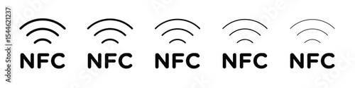 NFC icon filled flat sign concept for web design.