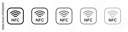 NFC icon filled flat sign concept for web design.