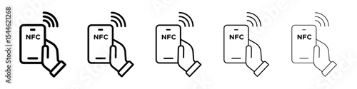 NFC communication icon filled flat sign concept for web design.