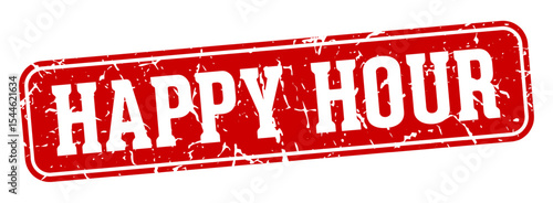 happy hour rectangular sign. happy hour stamp