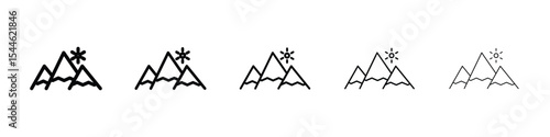 Mountains icon filled flat sign concept for web design.