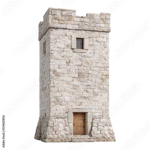 Isolated Stone Tower with Transparent Background for Design Uses