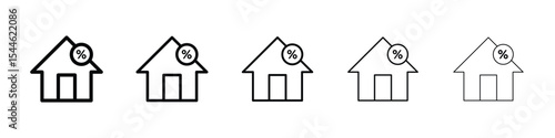 Mortgage rate icon filled flat sign concept for web design.