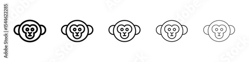 Monkey icon filled flat sign concept for web design.