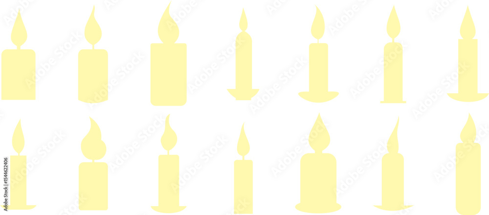 Collection of Simple Candle Silhouettes Collection of Simple Candle Silhouettes