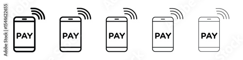 Mobile payment icon filled flat sign concept for web design.