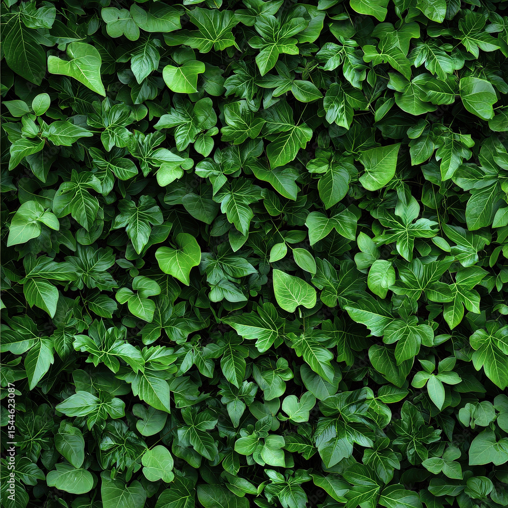 Lush green leaves create vibrant and refreshing backdrop, showcasing various shades and textures of foliage Lush green leaves create vibrant and refreshing backdrop, showcasing various shades and textures of foliage