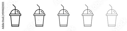 Milk shake icon filled flat sign concept for web design.