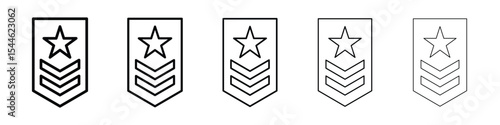 Military rank badge icon filled flat sign concept for web design.