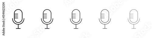 Microphone icon filled flat sign concept for web design.