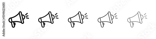 Megaphone icon filled flat sign concept for web design.