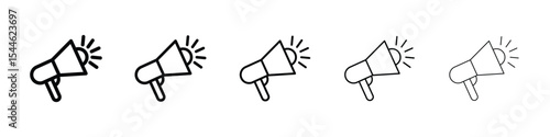 Megaphone icon filled flat sign concept for web design.