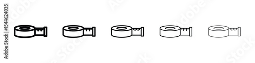 Measuring tape icon filled flat sign concept for web design.
