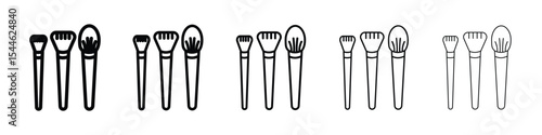 Makeup brush icon filled flat sign concept for web design.