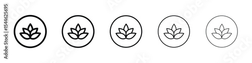Lotus flower icon filled flat sign concept for web design.