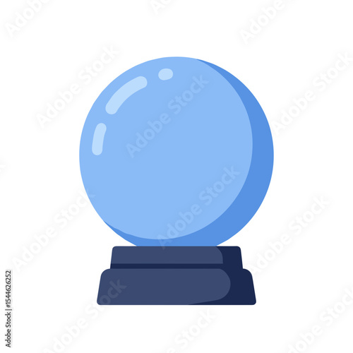 Stylized Light Blue Crystal Ball on Dark Base.