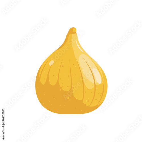 Vibrant Yellow Fig with Detailed Texture and Subtle Highlights.