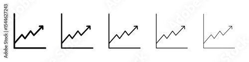Line chart icon filled flat sign concept for web design.