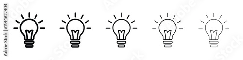Lightbulb icon filled flat sign concept for web design.