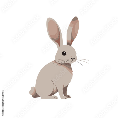 Elegant Grey Rabbit with Ear Tone Variations Sitting Profile.