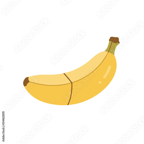 A Simple Yellow Banana with Two Brown Lines.