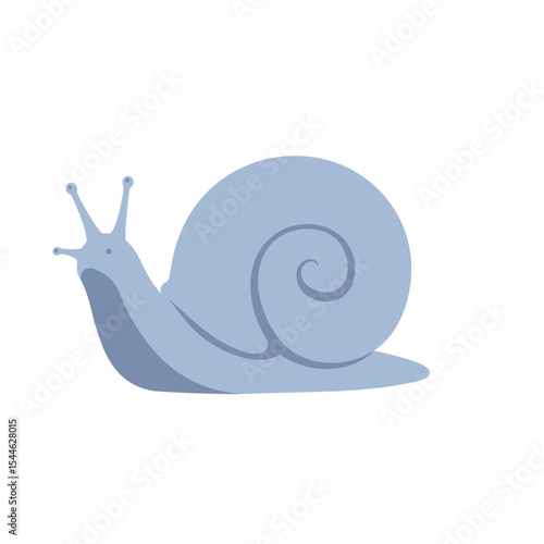Cute Light Purple Snail with Detailed Shell Design.