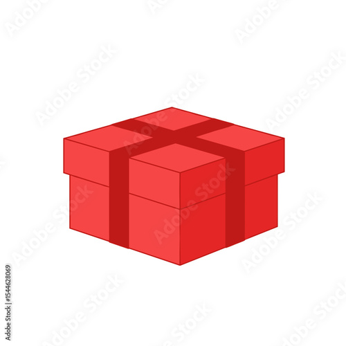 Simple Red Gift Box with a Classic Cross Ribbon.