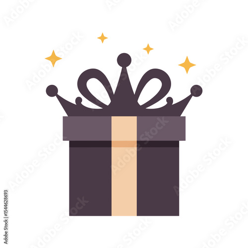 Regal Gift Box with Crown and Sparkling Magic.