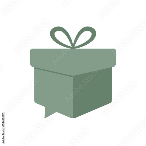 Simple Gift Box with a Delicate Bow in a Flat Design.