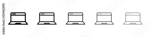 Laptop icon filled flat sign concept for web design.