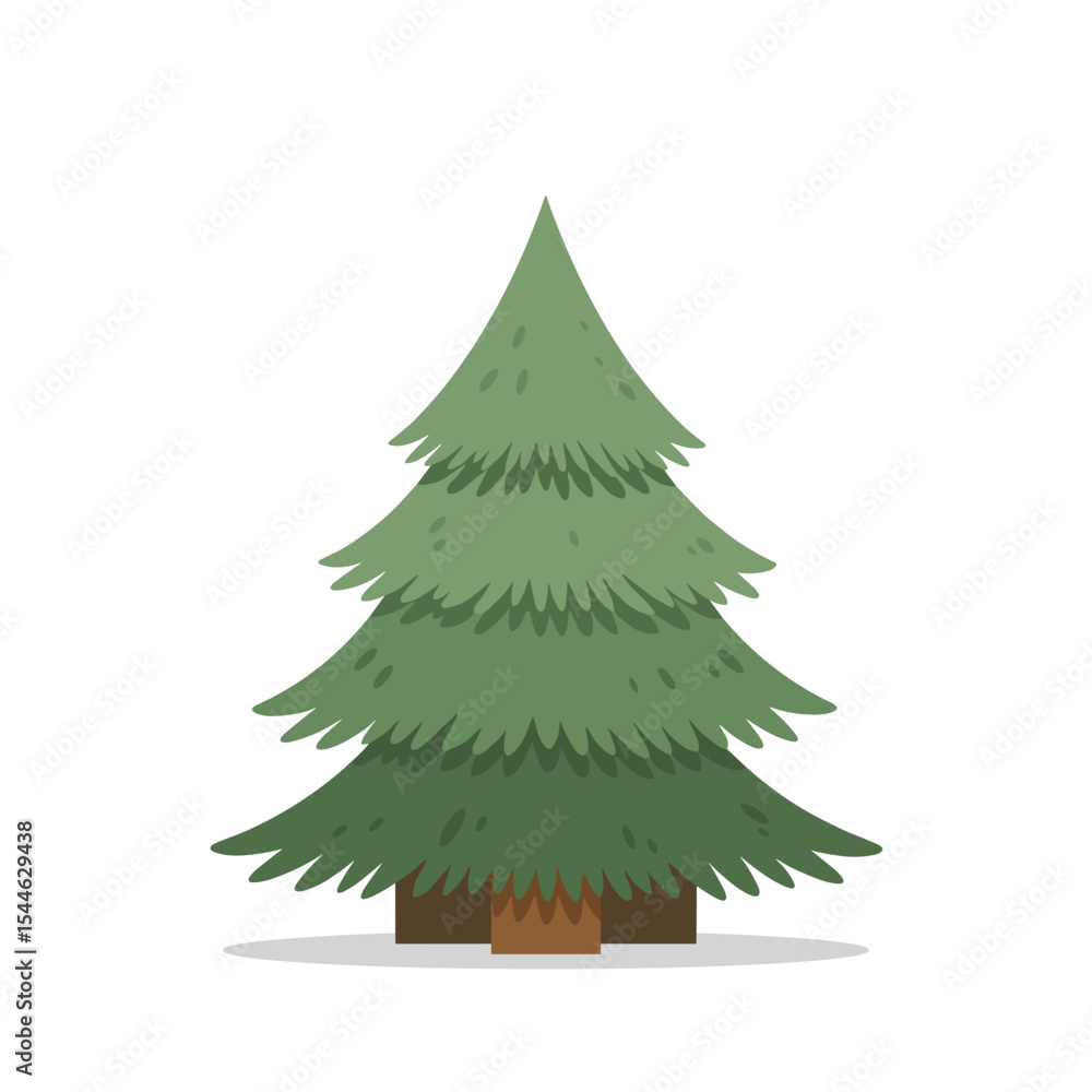 Lush Green Evergreen Conifer Tree Illustration. Lush Green Evergreen Conifer Tree Illustration.